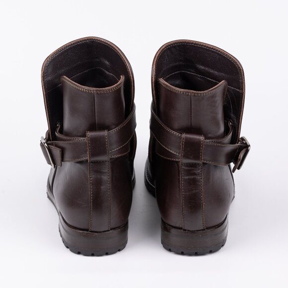 Manolo Blahnik Sulgamba Brown Leather Strap Ankle Boot - size 6.5 UK 36 1/2 - Picture 3 of 11